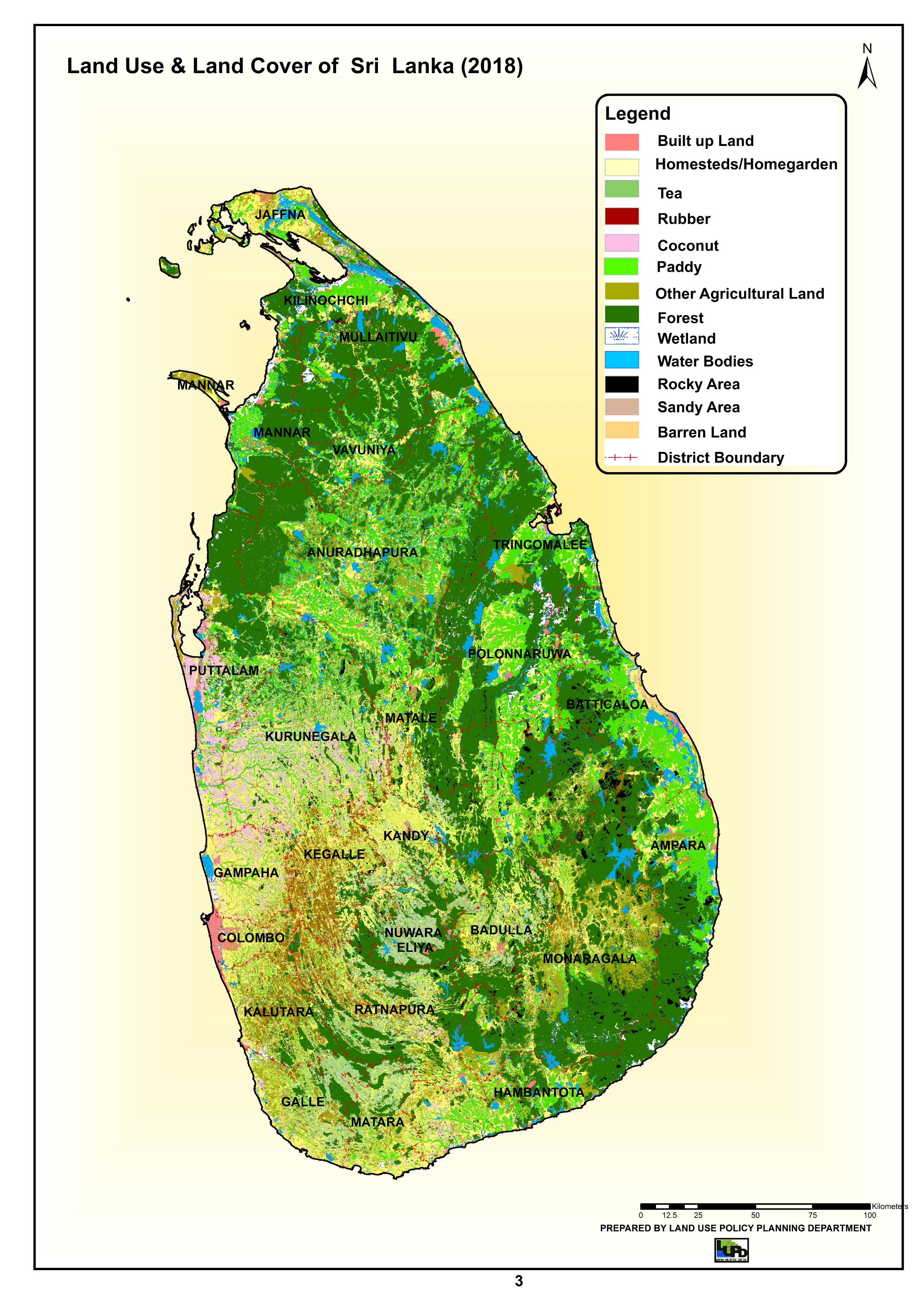 Sri Lanka Map 2018 Sri Lanka Land Use Map - 2018